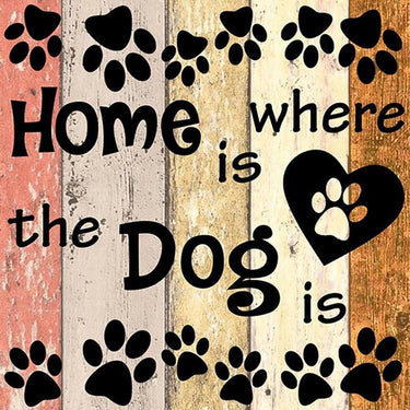 Diamond Painting Home Dog met Ronde steentjes 100x100 - Beste Kwaliteit